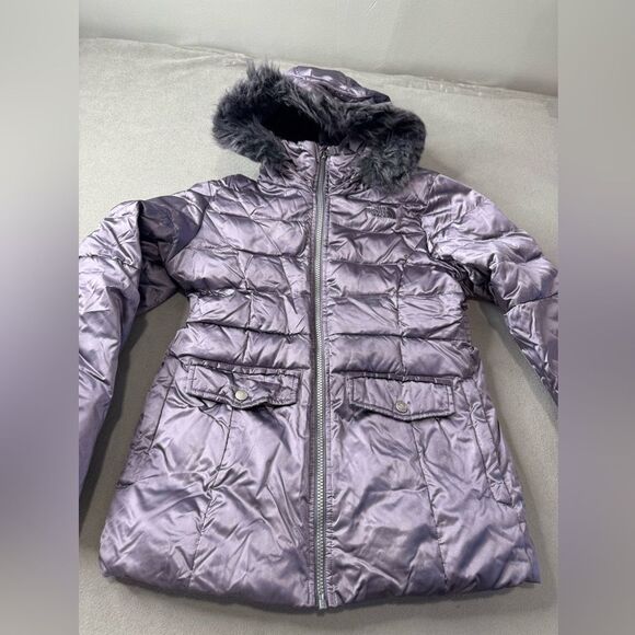 The North Face 550 Gotham 2.0 Down Puffer Jacket Girls Medium Purple Hoodie L - Picture 2 of 16